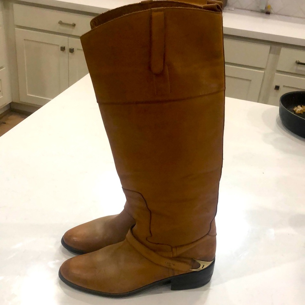 GOLDEN GOOSE CHARLIE WOMEN BOOTS in light BROWN LEATHER & CLAMP ON HEEL women 9